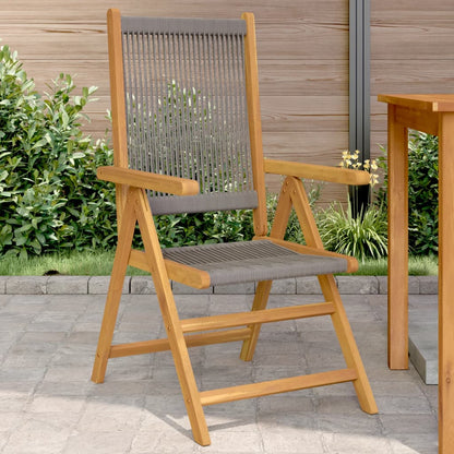 Garden Chairs 2pcs Gray Solid Acacia Wood and Polypropylene