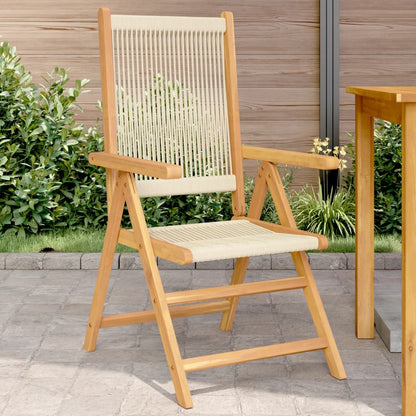 Sedie Giardino 2 pz Beige Legno Massello Acacia e Polipropilene - homemem39