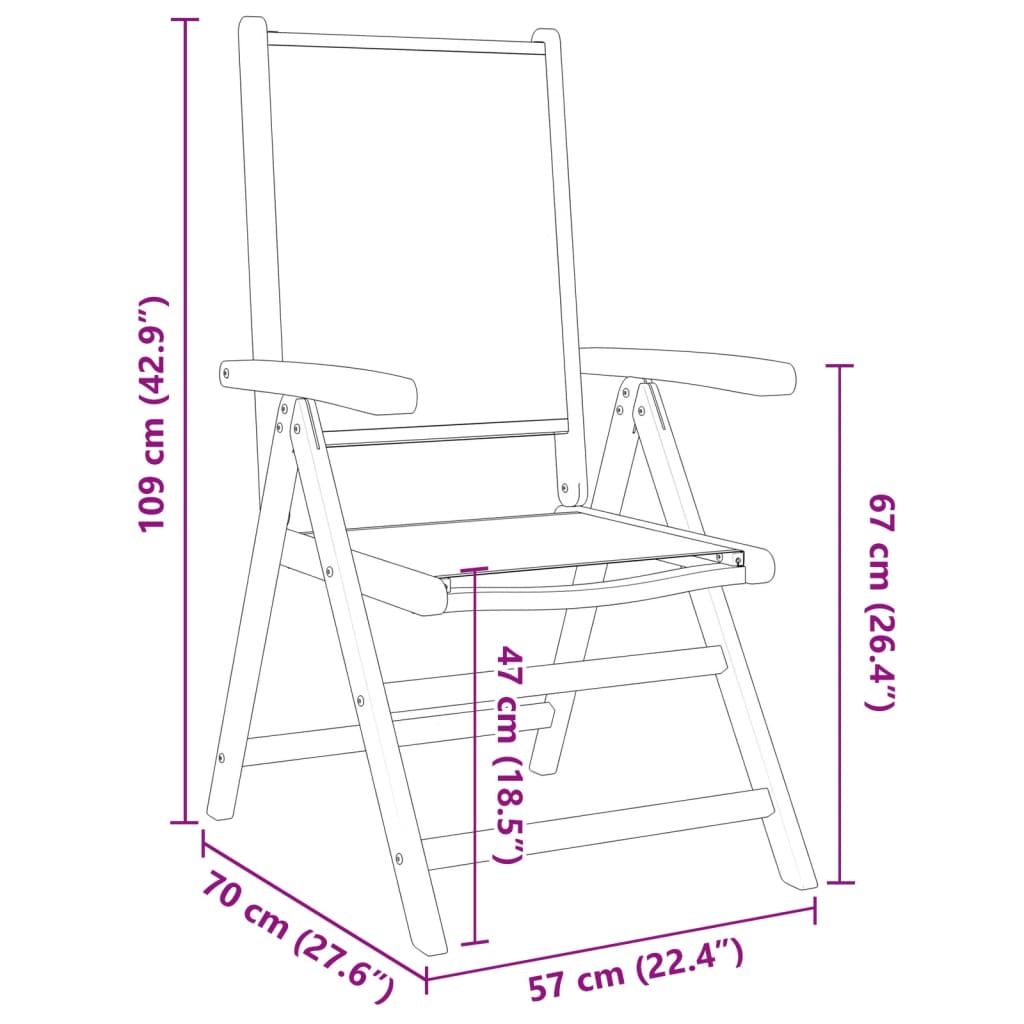 Sedie Giardino 2pz Bianco Crema Legno Massello Acacia e Tessuto