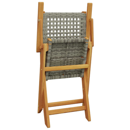 Garden Chairs 2pcs Gray Solid Acacia Wood and Polyrattan