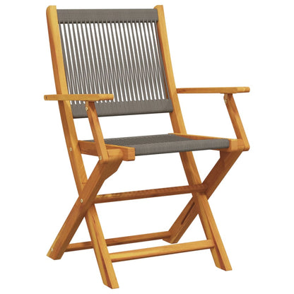 Garden Chairs 2pcs Gray Solid Acacia Wood and Polypropylene