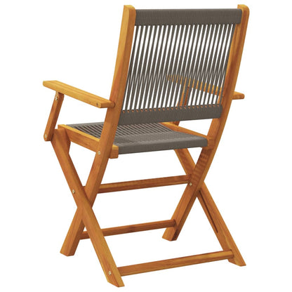 Garden Chairs 2pcs Gray Solid Acacia Wood and Polypropylene