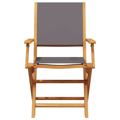 Sedie da Giardino 2pz Antracite Legno Massello Acacia e Tessuto - homemem39