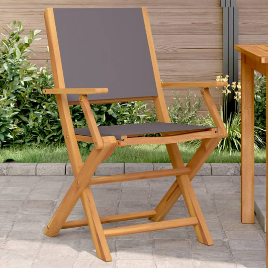 Garden Chairs 2pcs Anthracite Solid Acacia Wood and Fabric