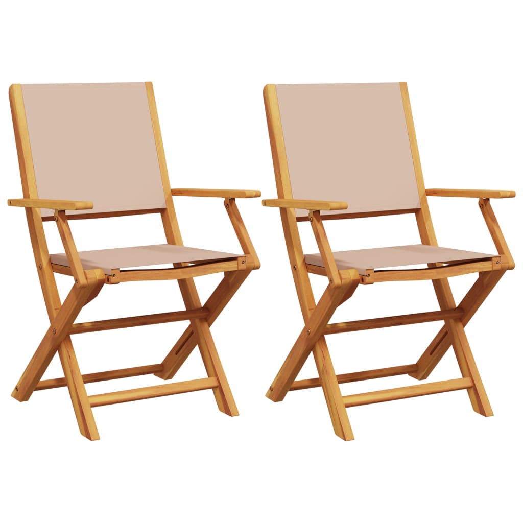 Garden Chairs 2pcs Dove Gray Solid Acacia Wood and Fabric