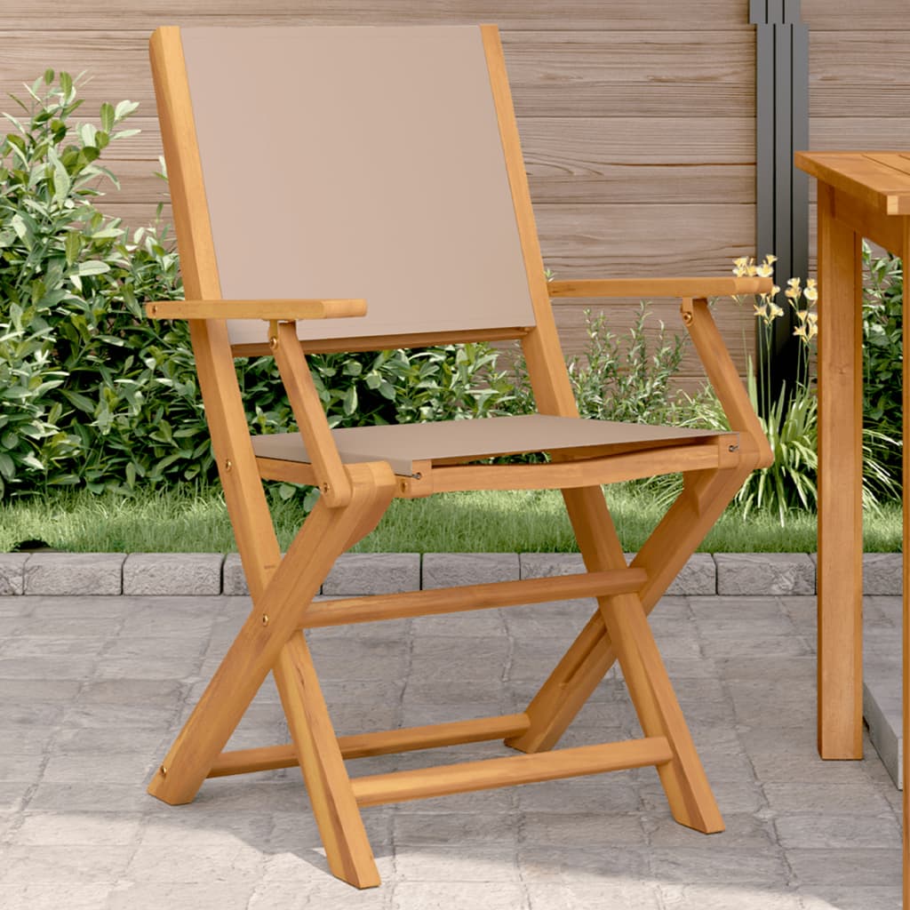 Garden Chairs 2pcs Dove Gray Solid Acacia Wood and Fabric