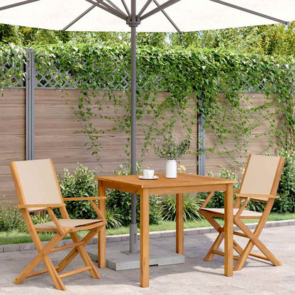 Sedie da Giardino 2pz Beige Legno Massello di Acacia e Tessuto - homemem39