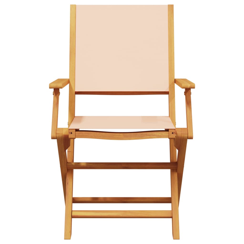 Garden Chairs 2pcs Beige Solid Acacia Wood and Fabric