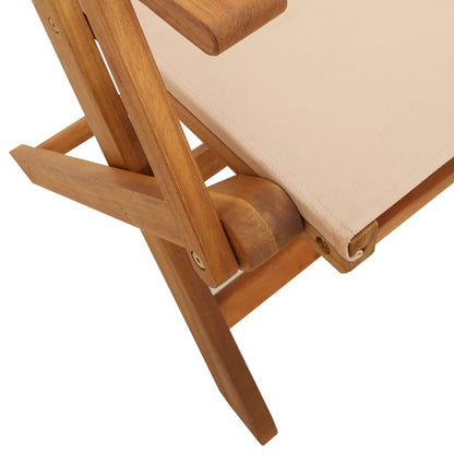 Garden Chairs 2pcs Beige Solid Acacia Wood and Fabric