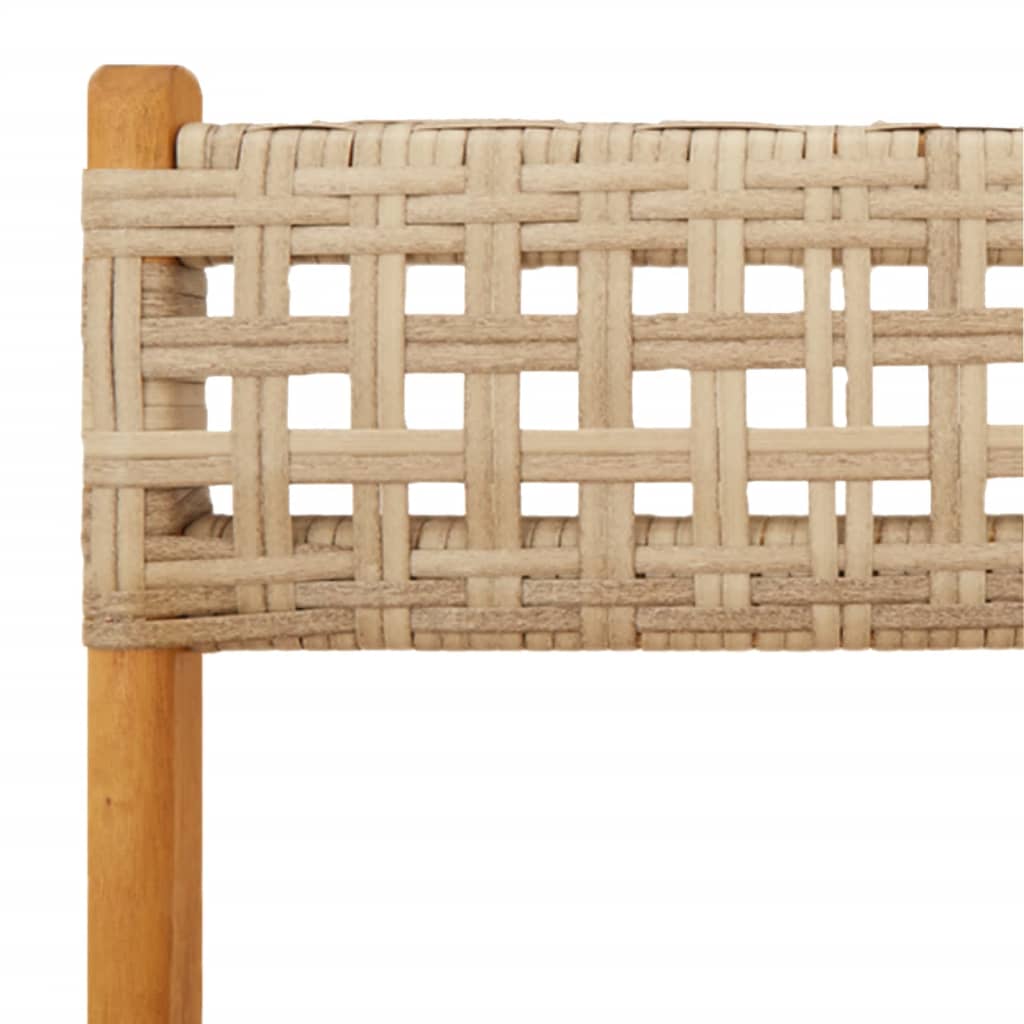 Sedie da Bistrò 2 pz Beige Legno Massello Acacia e Polyrattan