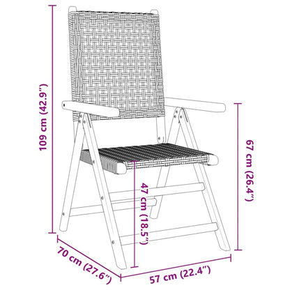 Garden Chairs 2 pcs Black Solid Acacia Wood and Polyrattan