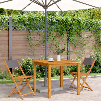 Sedie da Bistrò 2pz Antracite Legno Massello Acacia e Tessuto - homemem39