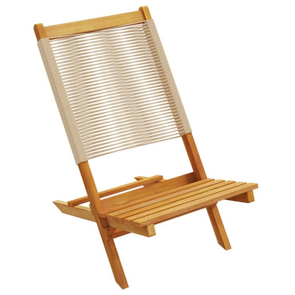 Garden Chairs 2 pcs Beige Solid Acacia Wood and Polypropylene