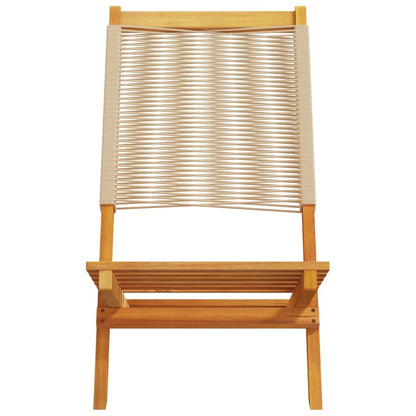 Garden Chairs 2 pcs Beige Solid Acacia Wood and Polypropylene