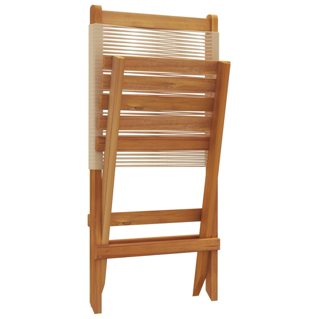 Garden Chairs 2 pcs Beige Solid Acacia Wood and Polypropylene