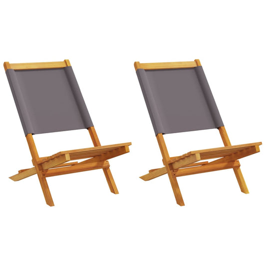 Garden Chairs 2pcs Anthracite Solid Acacia Wood and Fabric