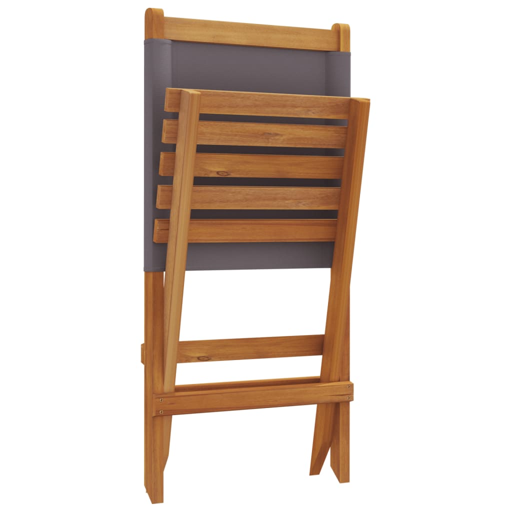 Garden Chairs 2pcs Anthracite Solid Acacia Wood and Fabric