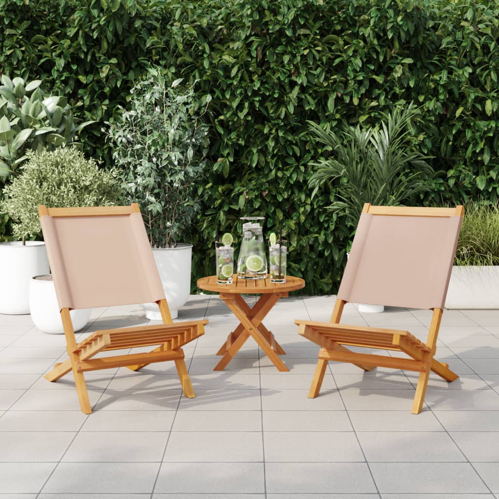 Garden Chairs 2pcs Dove Gray Solid Acacia Wood and Fabric