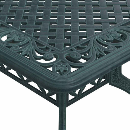 Tavolo da Giardino Verde 150x90x72 cm in Alluminio Pressofuso | homemem39