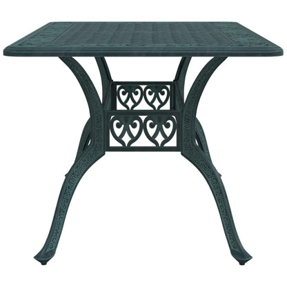 Tavolo da Giardino Verde 150x90x72 cm in Alluminio Pressofuso
