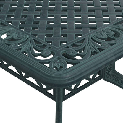 Tavolo da Giardino Verde 150x90x72 cm in Alluminio Pressofuso