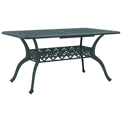 Tavolo da Giardino Verde 150x90x72 cm in Alluminio Pressofuso | homemem39