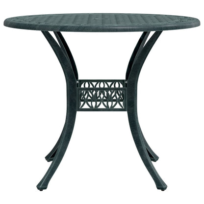 Tavolo da Giardino Verde Ø90x75 cm in Alluminio Pressofuso