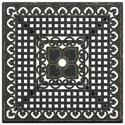Tavolo da Giardino Bronzo 80x80x75 cm in Alluminio Pressofuso