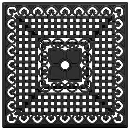 Tavolo da Giardino Nero 80x80x75 cm in Alluminio Pressofuso