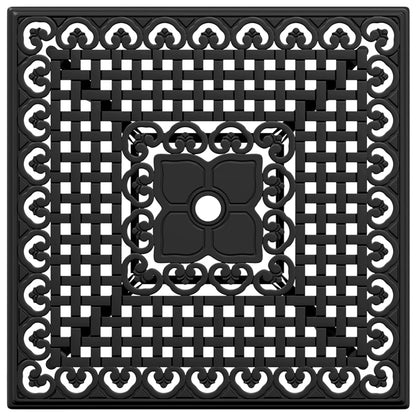 Tavolo da Giardino Nero 80x80x75 cm in Alluminio Pressofuso