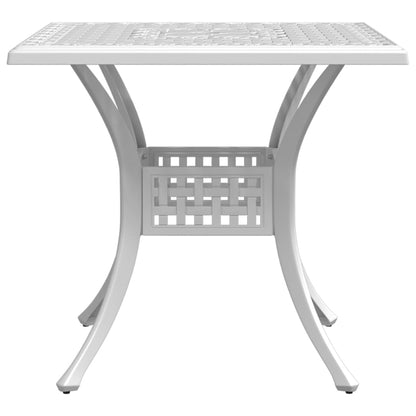 Tavolo da Giardino Bianco 80x80x75 cm in Alluminio Pressofuso
