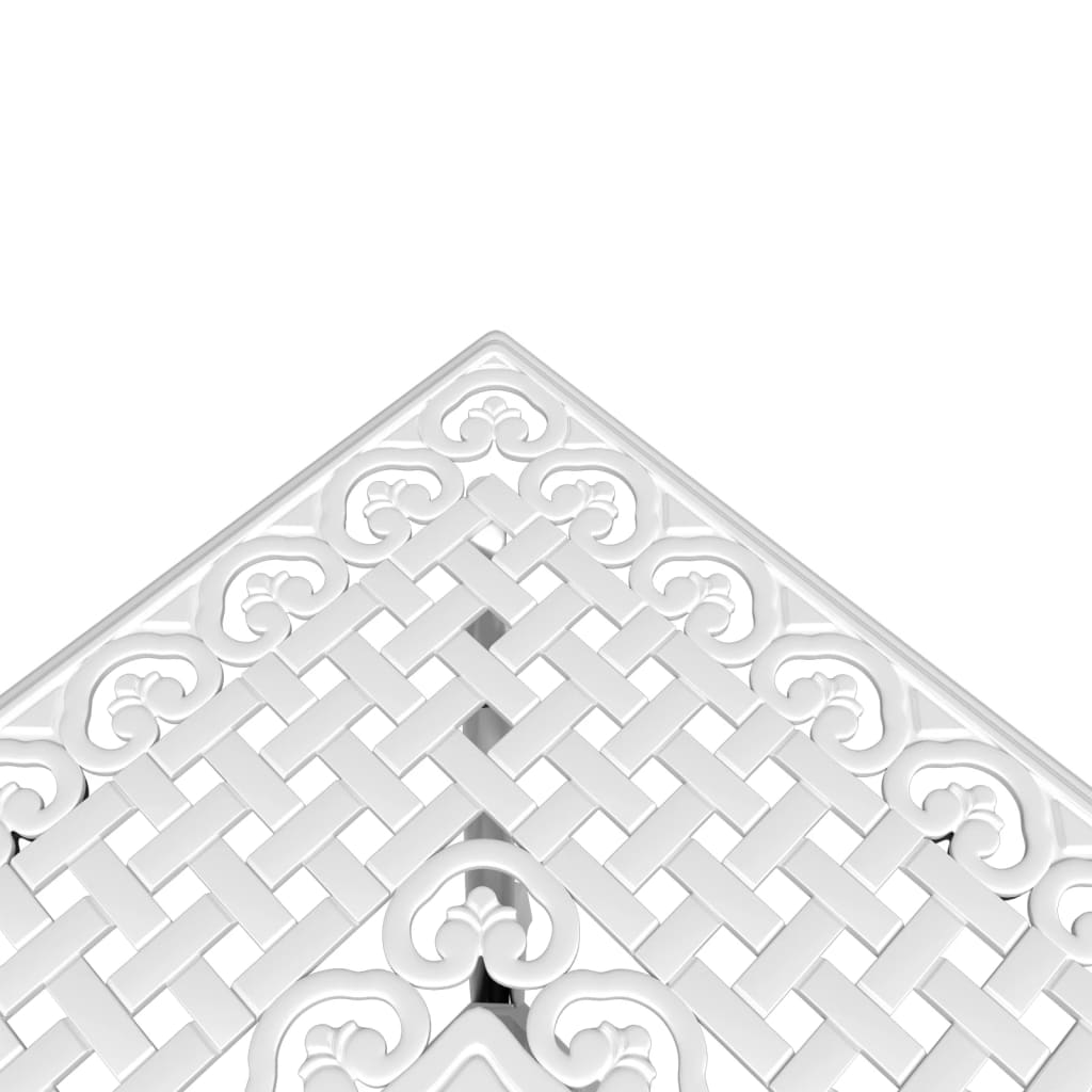 Tavolo da Giardino Bianco 80x80x75 cm in Alluminio Pressofuso