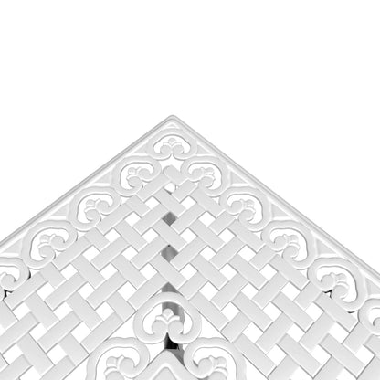 Tavolo da Giardino Bianco 80x80x75 cm in Alluminio Pressofuso