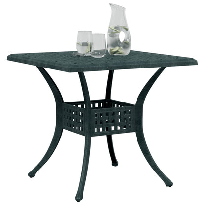 Tavolo da Giardino Verde 80x80x75 cm in Alluminio Pressofuso
