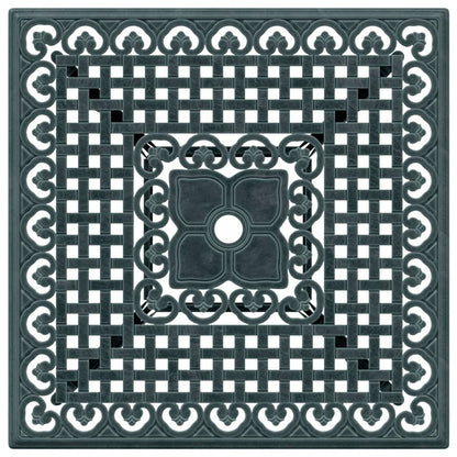 Tavolo da Giardino Verde 80x80x75 cm in Alluminio Pressofuso