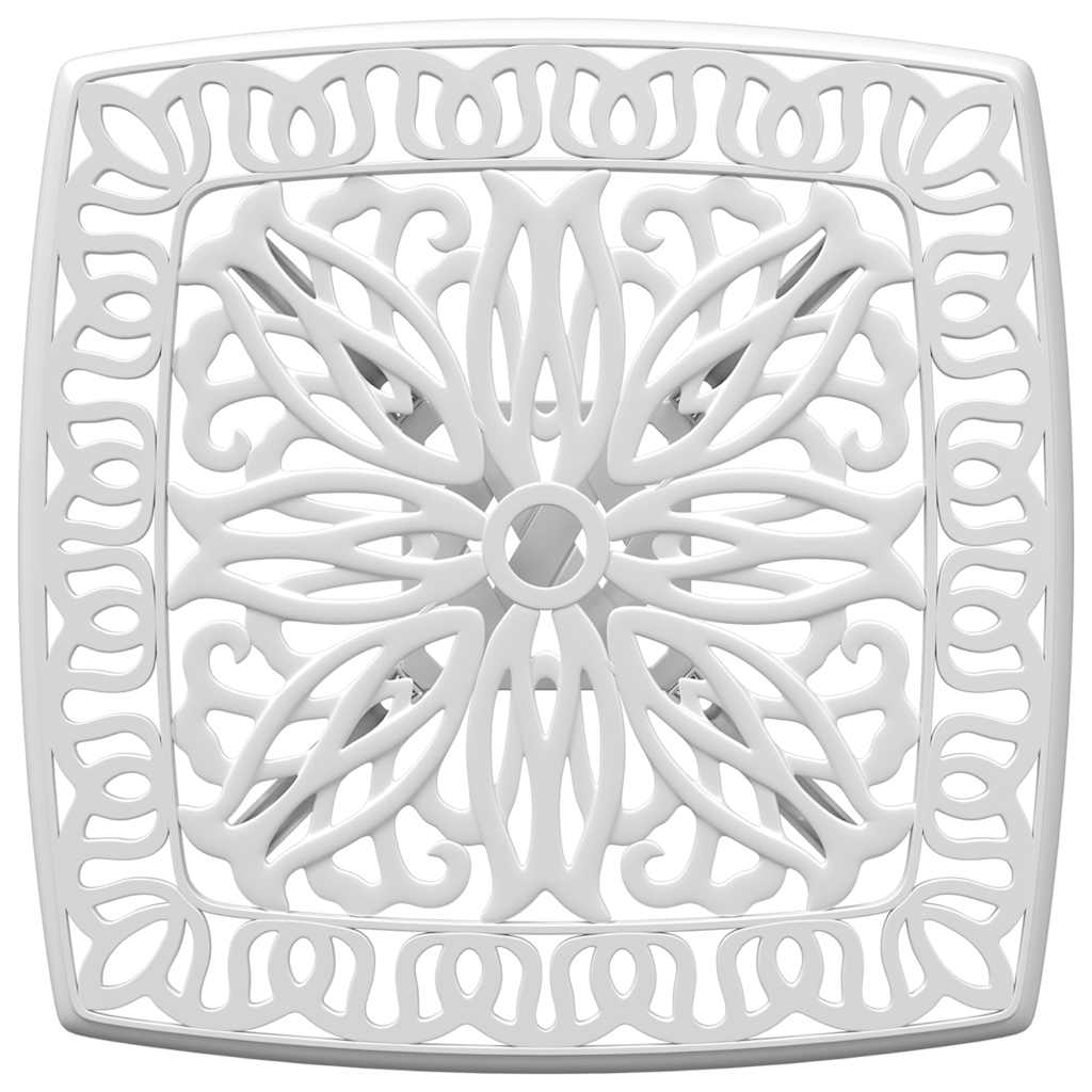 Tavolo da Giardino Bianco 53x53x53 cm in Alluminio Pressofuso