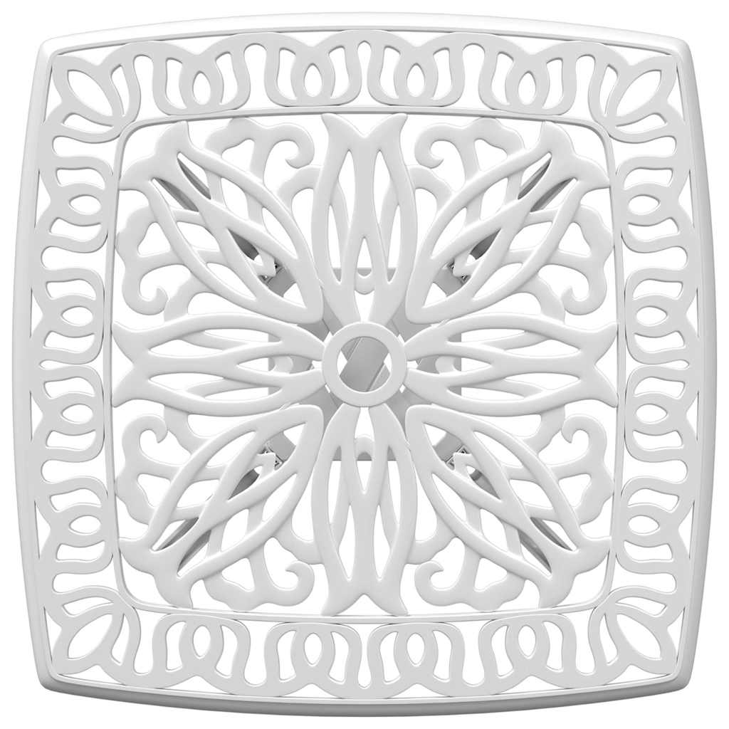 Tavolo da Giardino Bianco 53x53x53 cm in Alluminio Pressofuso
