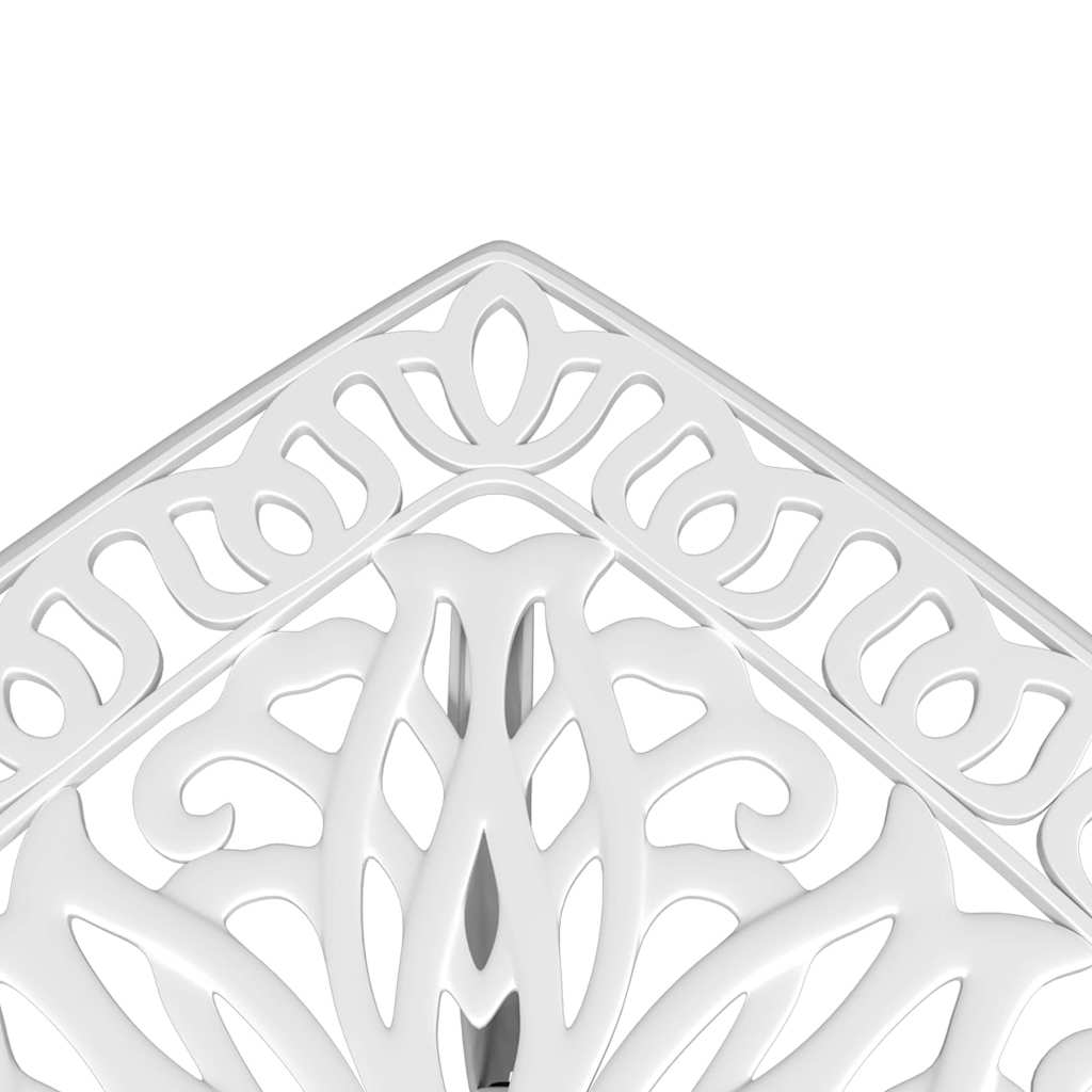 Tavolo da Giardino Bianco 53x53x53 cm in Alluminio Pressofuso