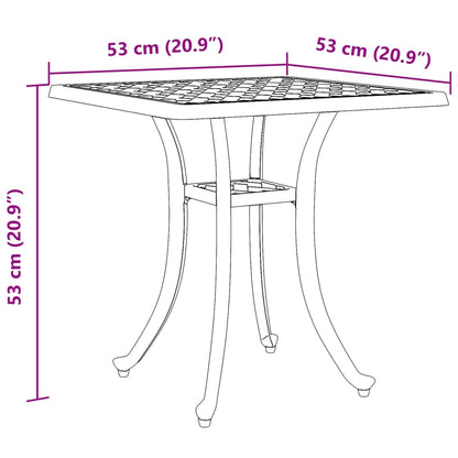 Tavolo da Giardino Bronzo 53x53x53 cm in Alluminio Pressofuso