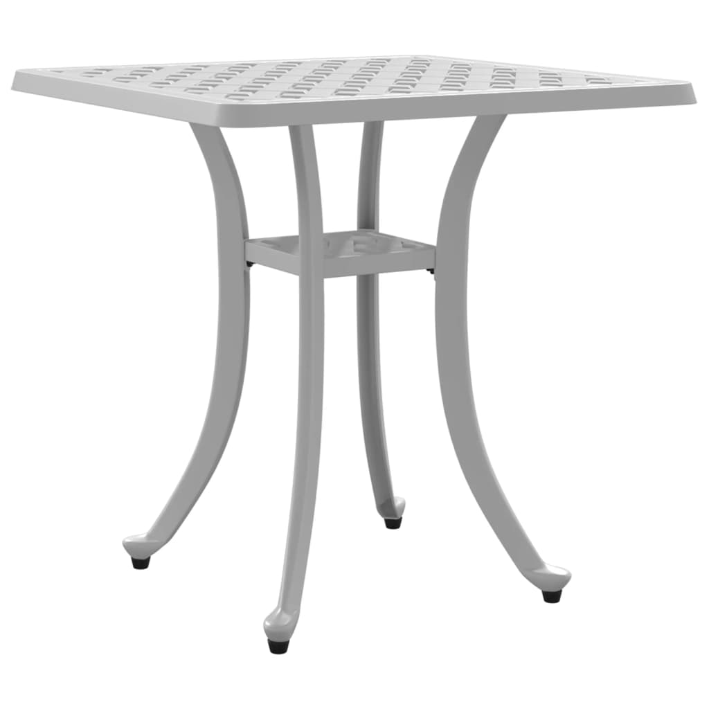 Tavolo da Giardino Bianco 53x53x53 cm in Alluminio Pressofuso