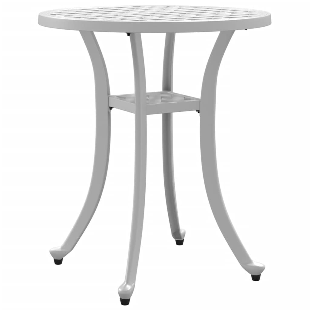 Tavolo da Giardino Bianco Ø48x53 cm in Alluminio Pressofuso
