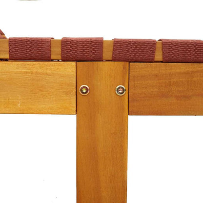 Lettino Prendisole Rosso in Legno Massello di Acacia e Tessuto - homemem39