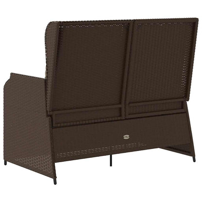 Panca Reclinabile da Giardino con Cuscini Marrone in Polyrattan | homemem39