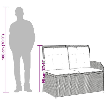 Panca Reclinabile da Giardino con Cuscini Grigia in Polyrattan | homemem39