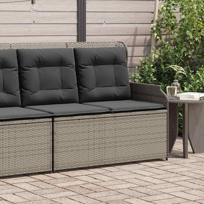 Panca Reclinabile da Giardino con Cuscini Grigia in Polyrattan | homemem39