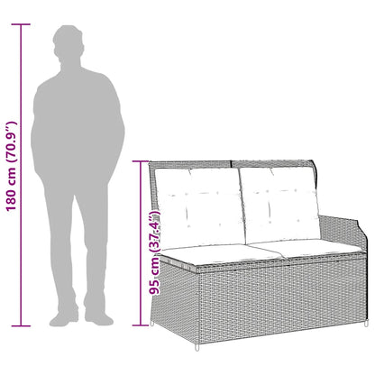 Panca Reclinabile da Giardino con Cuscini Beige in Polyrattan | homemem39