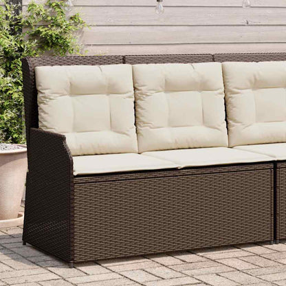 Panca Reclinabile da Giardino con Cuscini Marrone in Polyrattan | homemem39