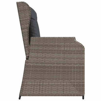 Panca Reclinabile da Giardino con Cuscini Grigia in Polyrattan | homemem39