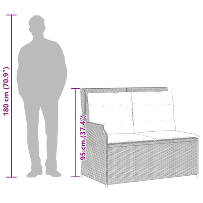 Panca Reclinabile da Giardino con Cuscini Grigia in Polyrattan | homemem39