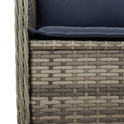 Panchina da giardino reclinabile con Cuscini in Polyrattan Grigio | homemem39